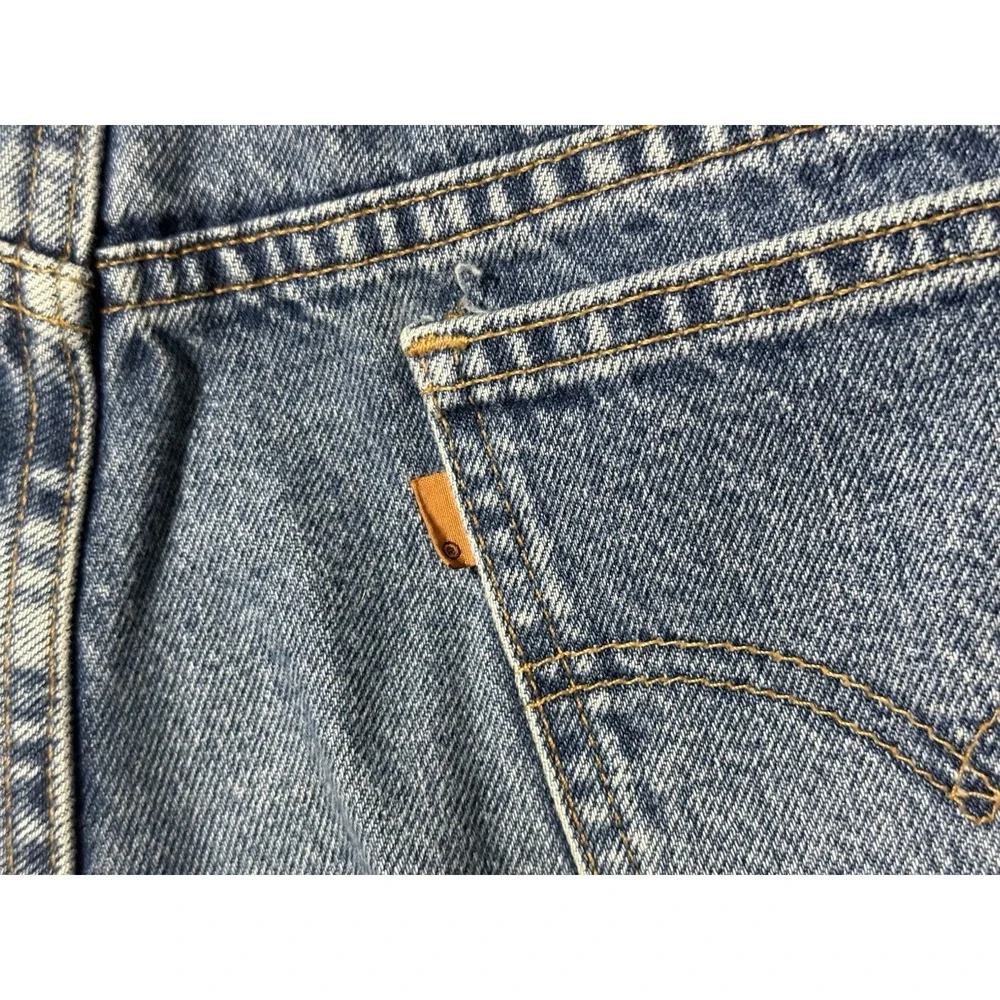 VTG Levi's 550 Relaxed Fit Husky Denim Jeans Made in USA Orange Tab 34x29